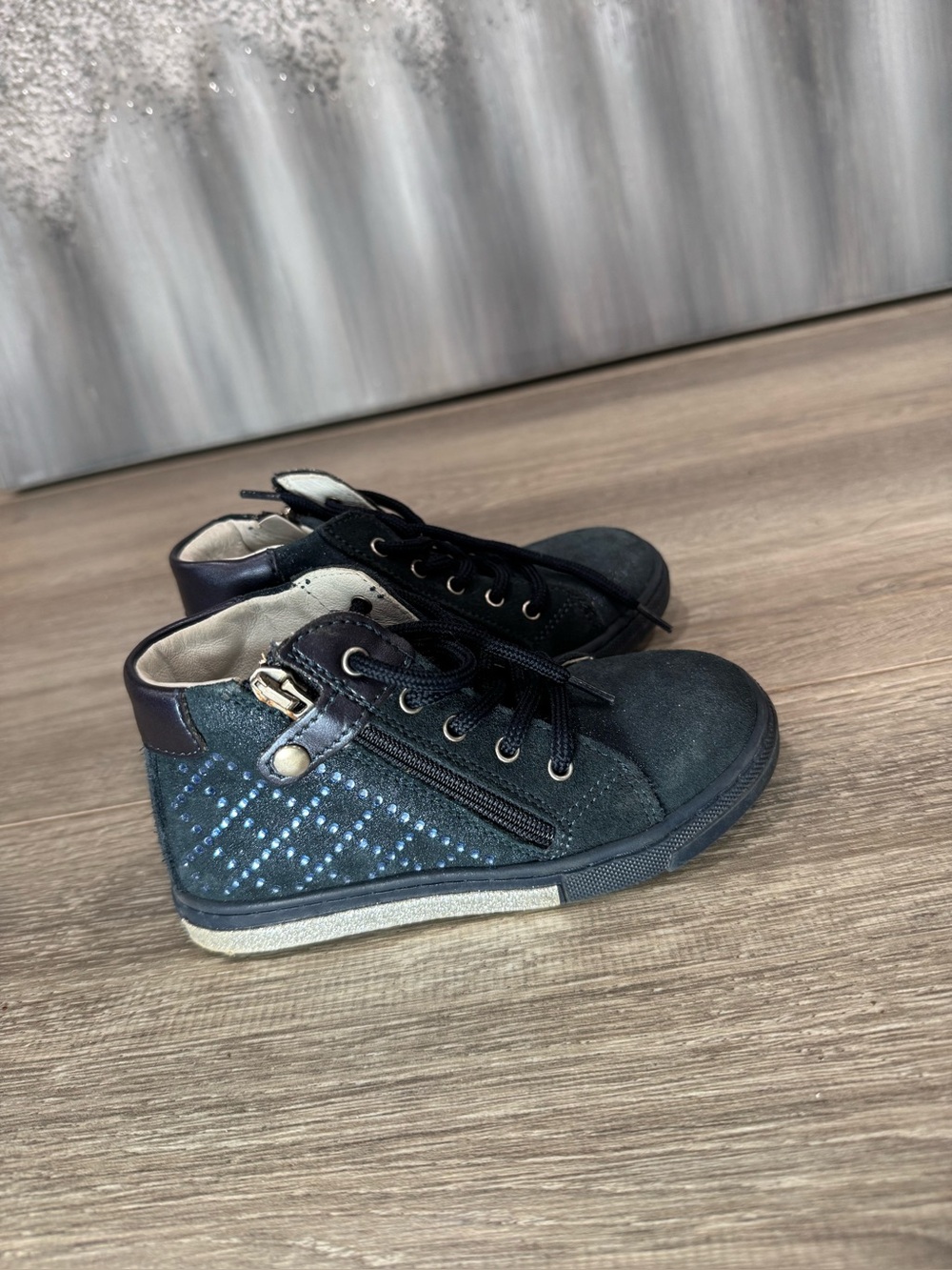 Primigi Navy Rhinestone High Top Shoe - Picture 3 of 7
